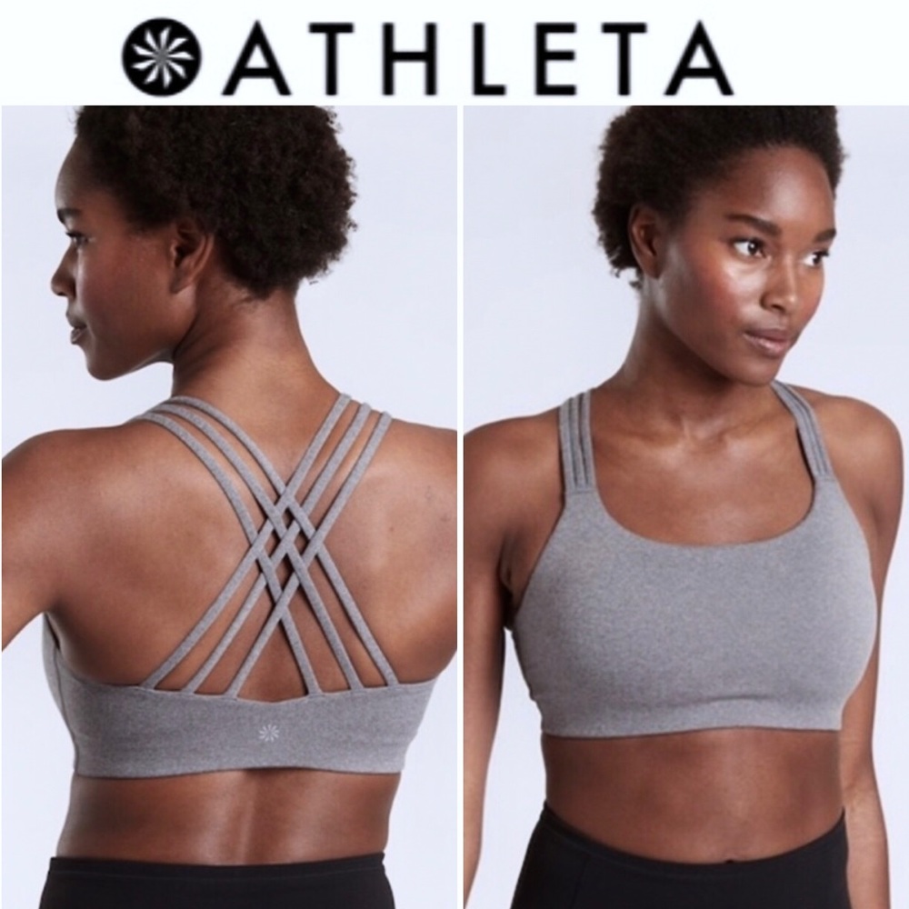 Athleta Hyper Focused Sports Bra A-C Heather Grey
